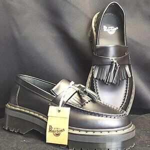 Dr. Martens Adrian Black Leather Tassel Loafers Platform Shoes Women's Size 7